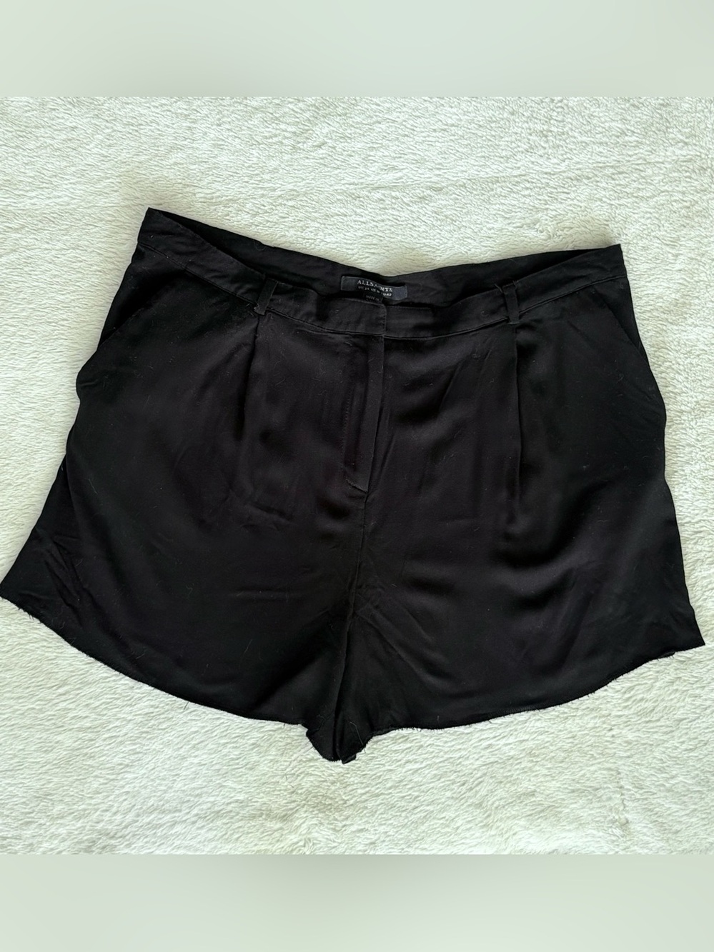 All Saints Black High-Waist Tailored Women’s Shorts